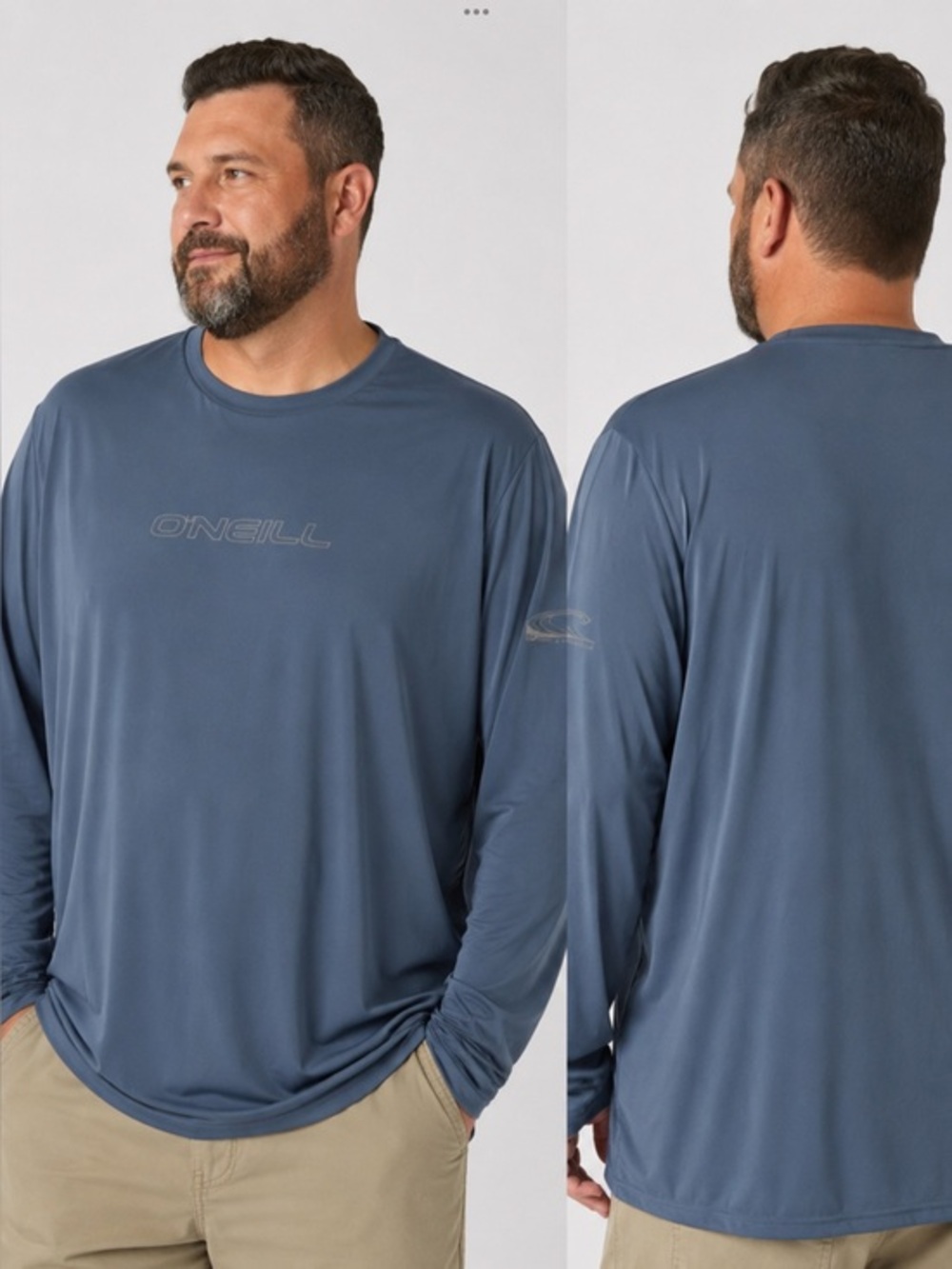 O'Neill Men's Long-Sleeve  Performance Tee in Slate Blue size 2X